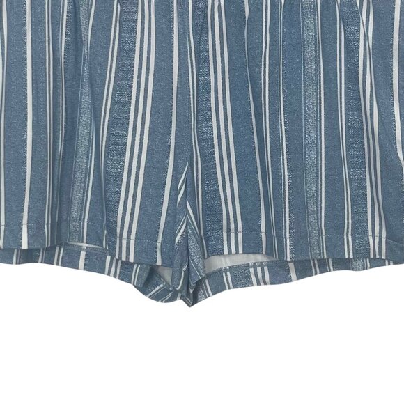 Time and Tru Elastic Waist Short Womens XL Blue White Striped Pull On - Picture 4 of 9